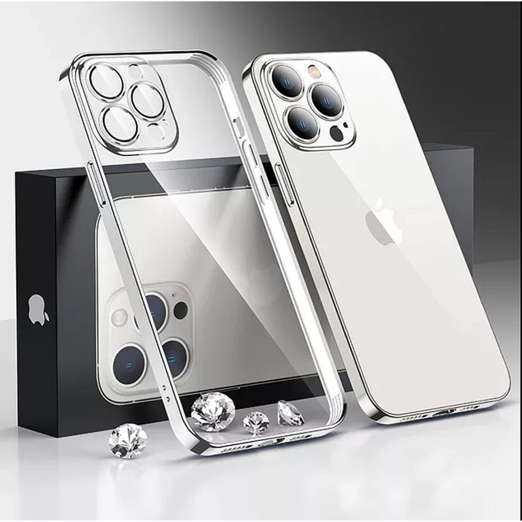 NEW Plating Clear Shockproof Iphone Case (SILVER)