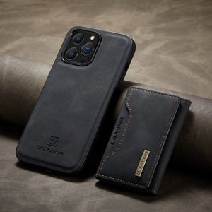 Magnetic Wallet Case For Iphone (BLACK)